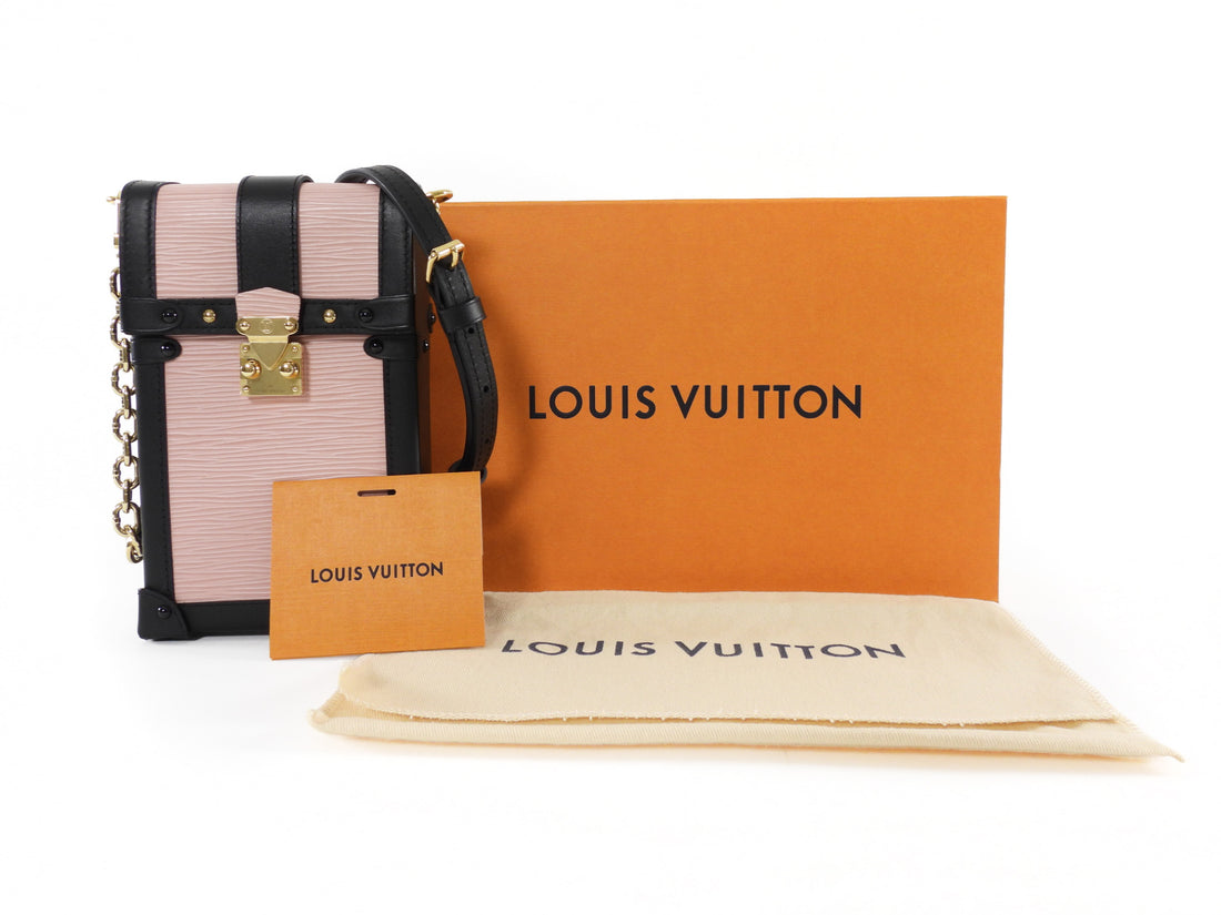 Louis Vuitton Rose Ballerine Epi Leather Vertical Trunk Pochette Shoulder Bag
