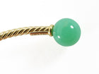 David Yurman  18k Yellow Gold Solari Cablespira Chrysoprase Cuff Bracelet