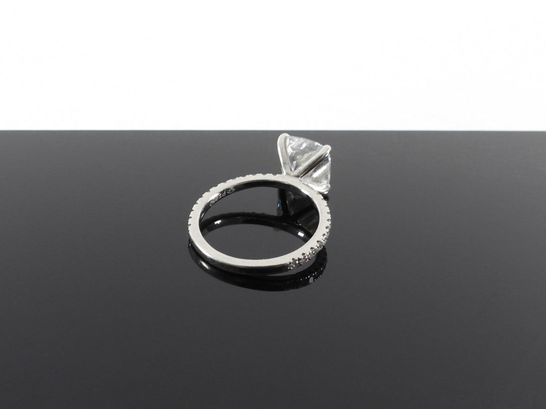 Cushion Brilliant 3 Carat Diamond Solitaire Platinum Engagement Ring - 5
