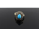 Antique Victorian 14k Turquoise Diamond Cluster Ring - 6