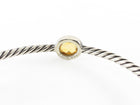 David Yurman Silver Yellow Citrine Sterling Chatelaine Station Cable Bangle 3mm