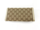 Gucci GG Monogram Canvas Metallic Taupe Leather Sukey Continental Wallet
