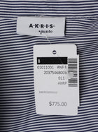 Akris Punto Blue White Pinstripe Banker Collar Shirt - 8