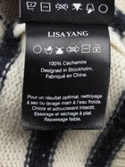 Lisa Yang Ivory Navy Cashmere Striped Cardigan Sweater - 1 / S