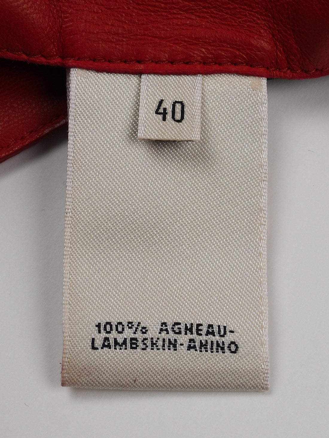 Hermes Red Square Neck Lambskin Leather Top - FR 40 / 8 / M