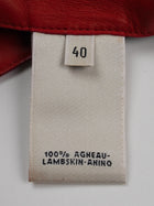 Hermes Red Square Neck Lambskin Leather Top - FR 40 / 8 / M