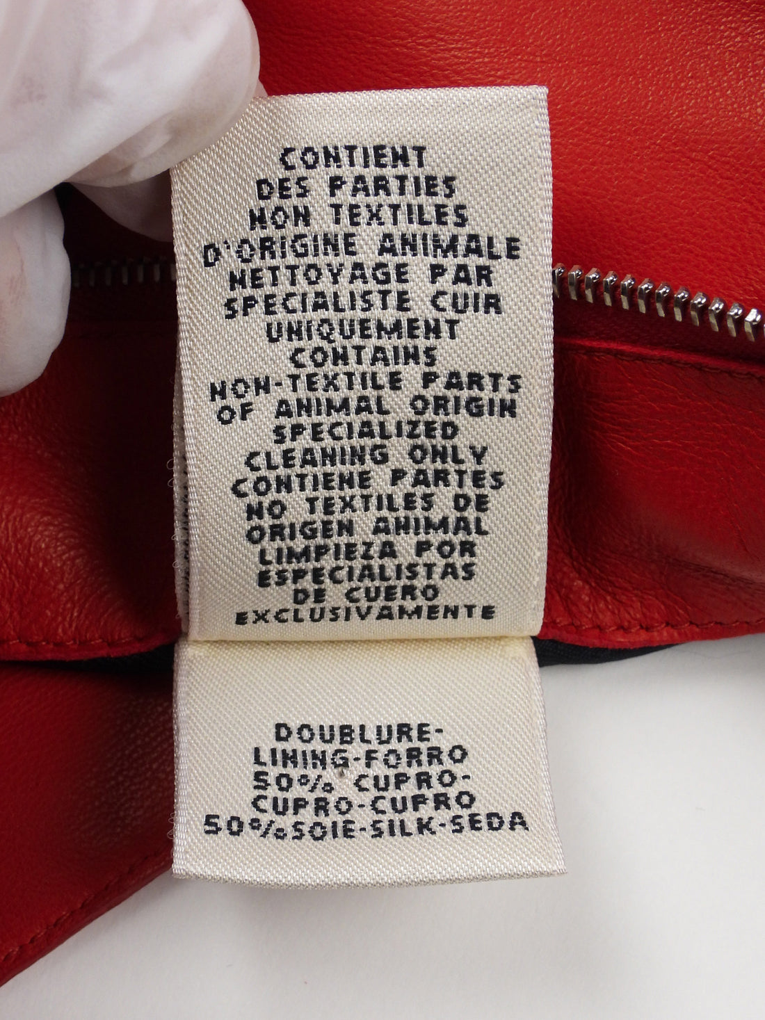 Hermes Red Square Neck Lambskin Leather Top - FR 40 / 8 / M