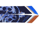 Hermes Navy Blue Brown Cavalcadour Silk Twilly Scarf