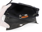 Hermes Black Canvas Toile and Leather Herbag Pochette Clutch Bag