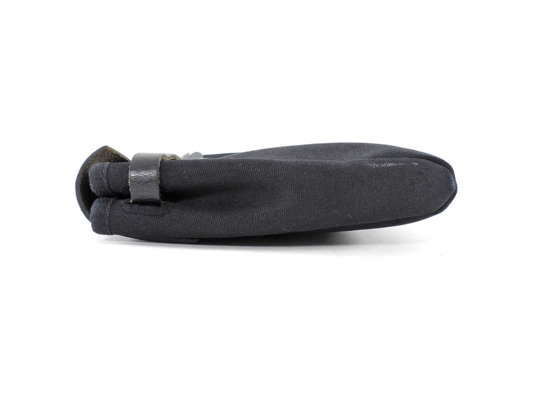 Hermes Black Canvas Toile and Leather Herbag Pochette Clutch Bag