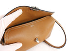 Toteme Tan Pebble Grain Leather T-Lock Clutch Shoulder Bag
