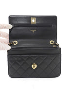 Chanel Black GHW Quilted Lambskin Trendy Wallet on Chain