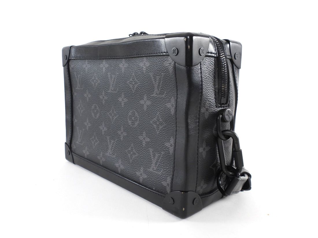 Louis Vuitton Black Grey Monogram Eclipse Coated Canvas Soft Trunk Crossbody Bag
