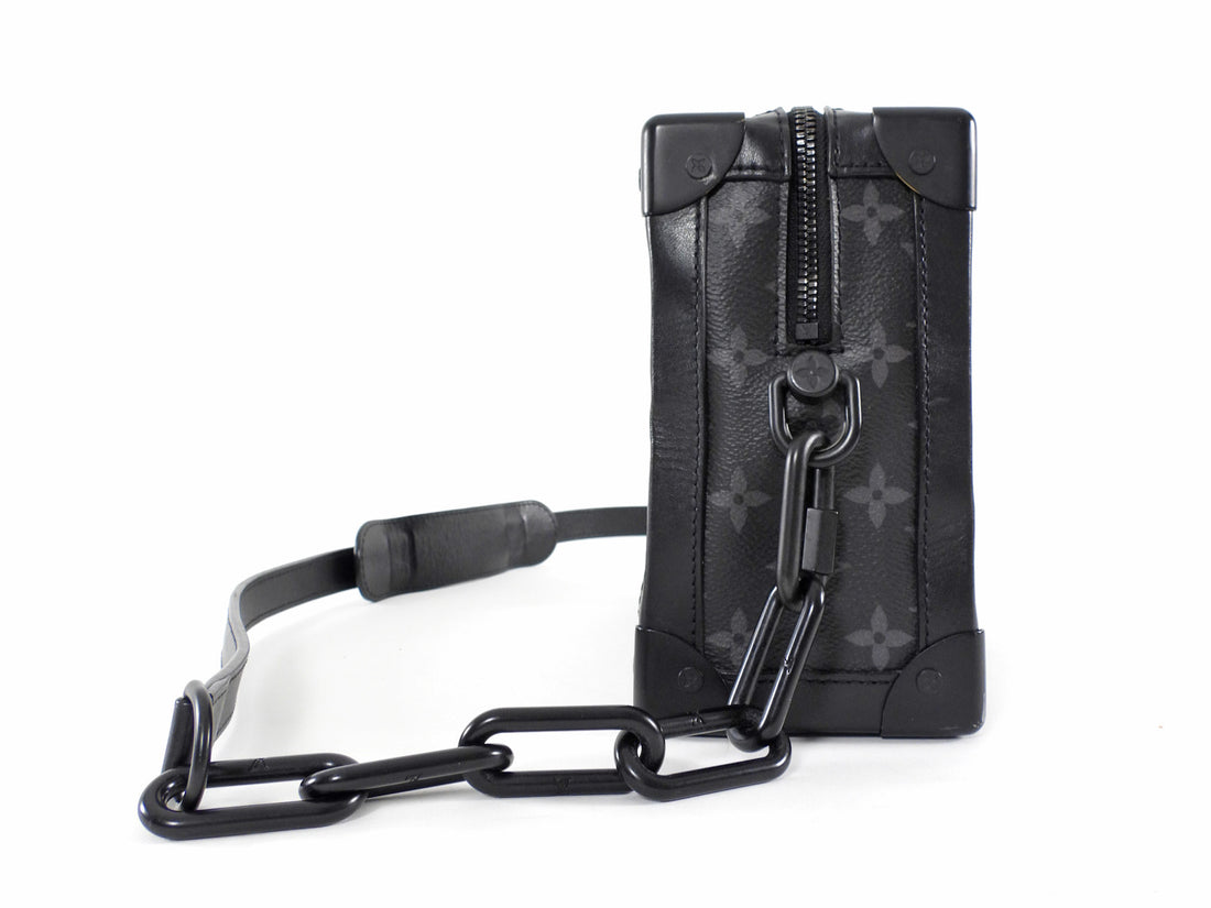 Louis Vuitton Black Grey Monogram Eclipse Coated Canvas Soft Trunk Crossbody Bag