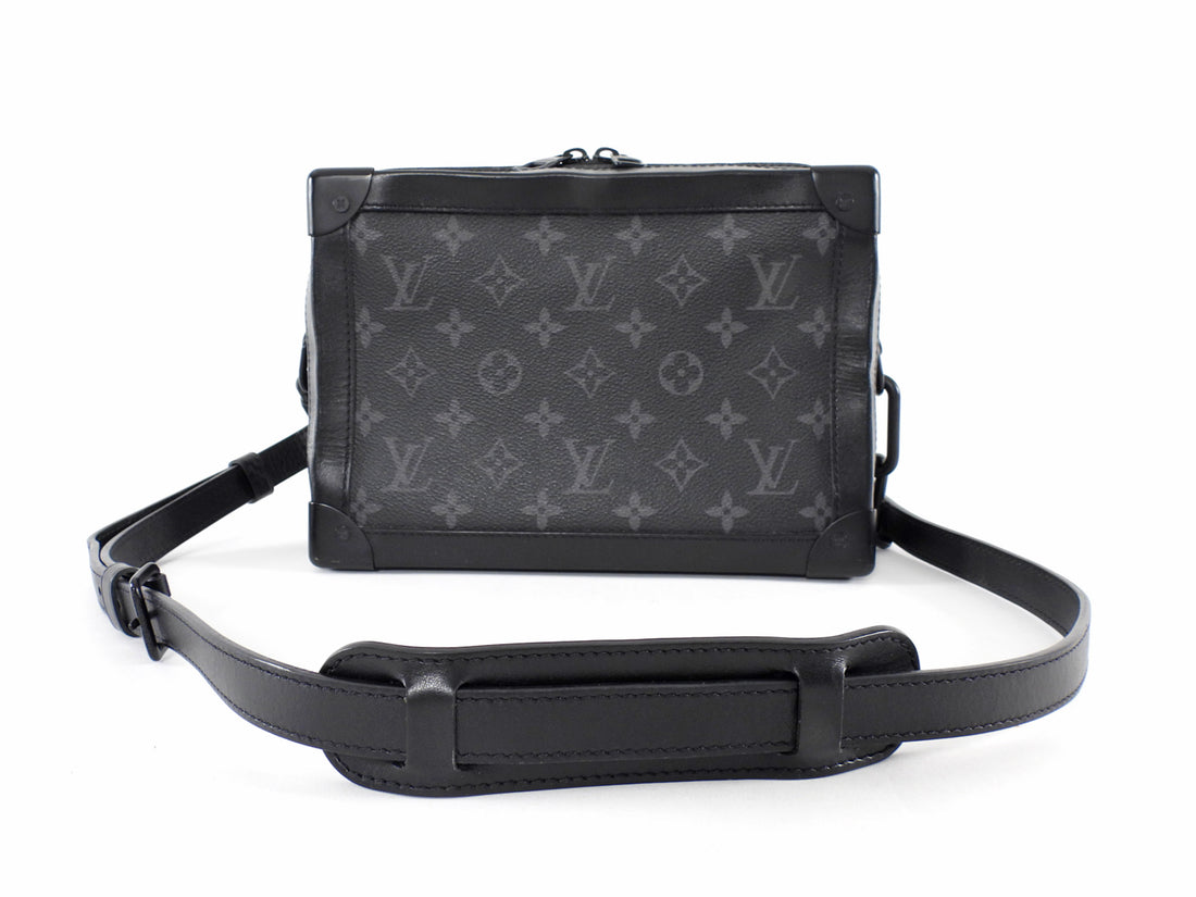 Louis Vuitton Black Grey Monogram Eclipse Coated Canvas Soft Trunk Crossbody Bag
