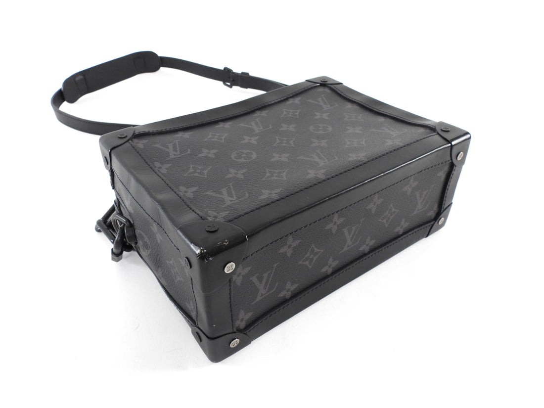 Louis Vuitton Black Grey Monogram Eclipse Coated Canvas Soft Trunk Crossbody Bag