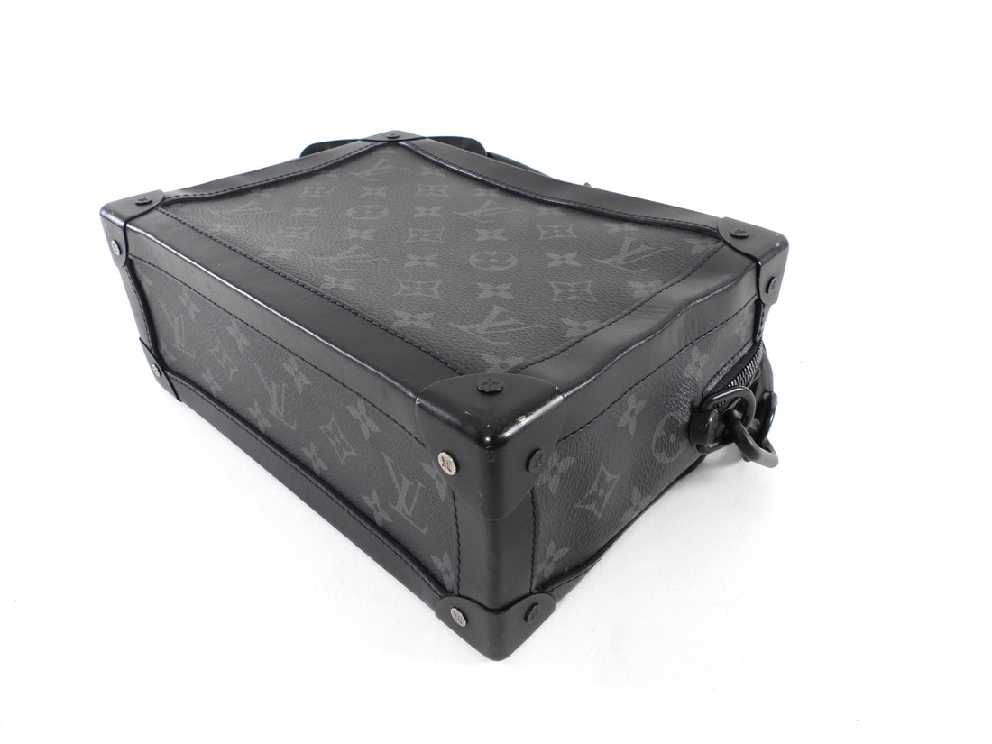 Louis Vuitton Black Grey Monogram Eclipse Coated Canvas Soft Trunk Crossbody Bag