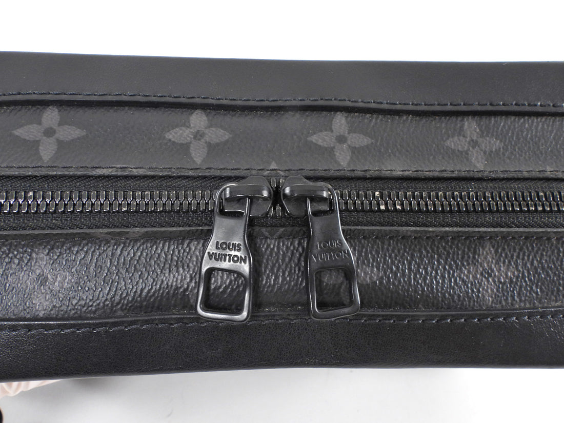 Louis Vuitton Black Grey Monogram Eclipse Coated Canvas Soft Trunk Crossbody Bag