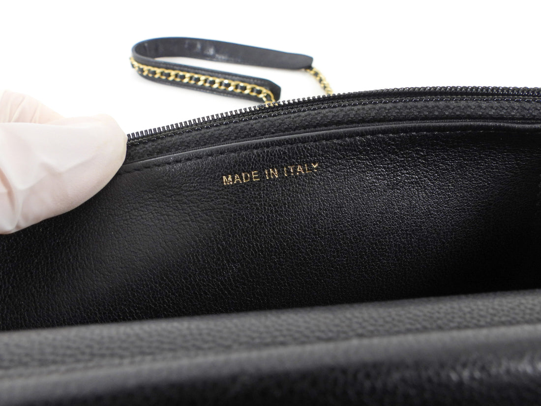 Chanel Black Quilted Leather 19 Chain CC Wallet on Chain