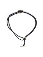 Hermes Vintage Sterling Silver Skipper Cord Toggle Choker Necklace