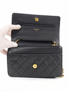 Chanel Black Quilted Leather 19 Chain CC Wallet on Chain