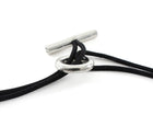 Hermes Vintage Sterling Silver Skipper Cord Toggle Choker Necklace