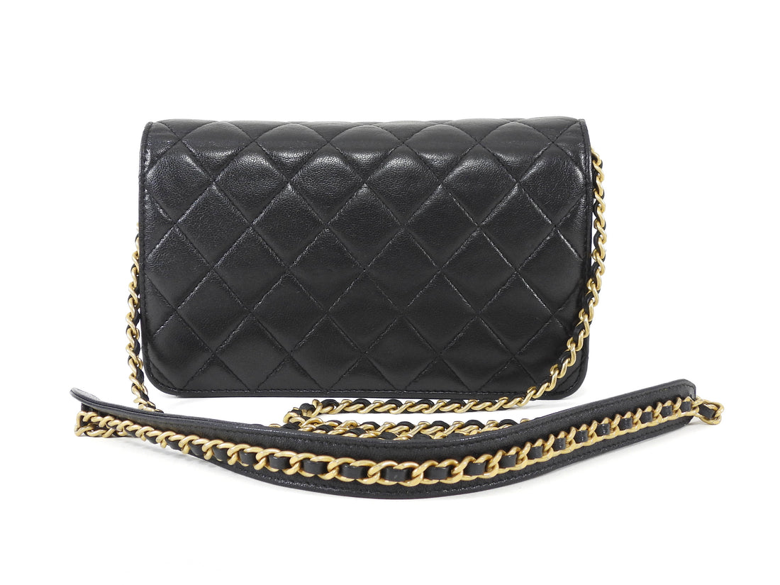 Chanel Black Quilted Leather 19 Chain CC Wallet on Chain