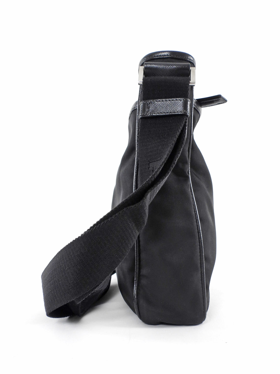 Prada Black Nylon Web Strap Crossbody Messenger Bag