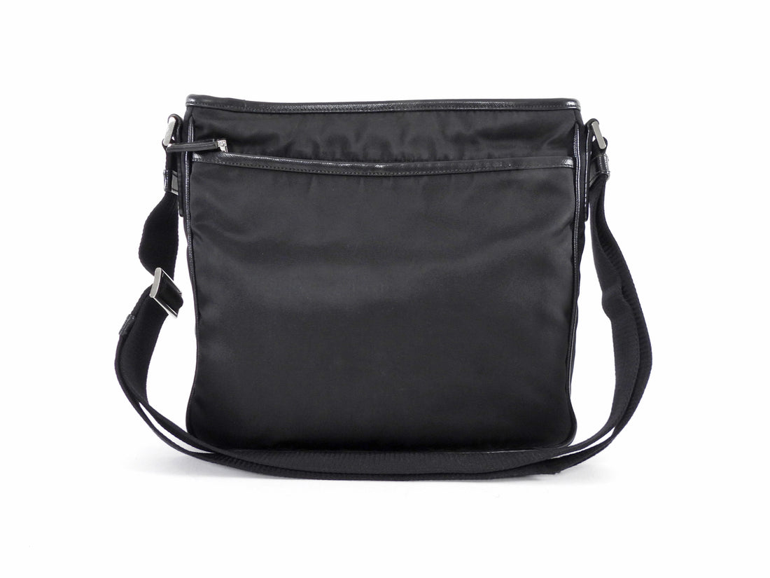 Prada Black Nylon Web Strap Crossbody Messenger Bag