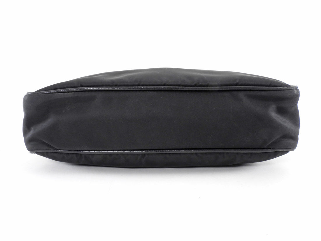 Prada Black Nylon Web Strap Crossbody Messenger Bag