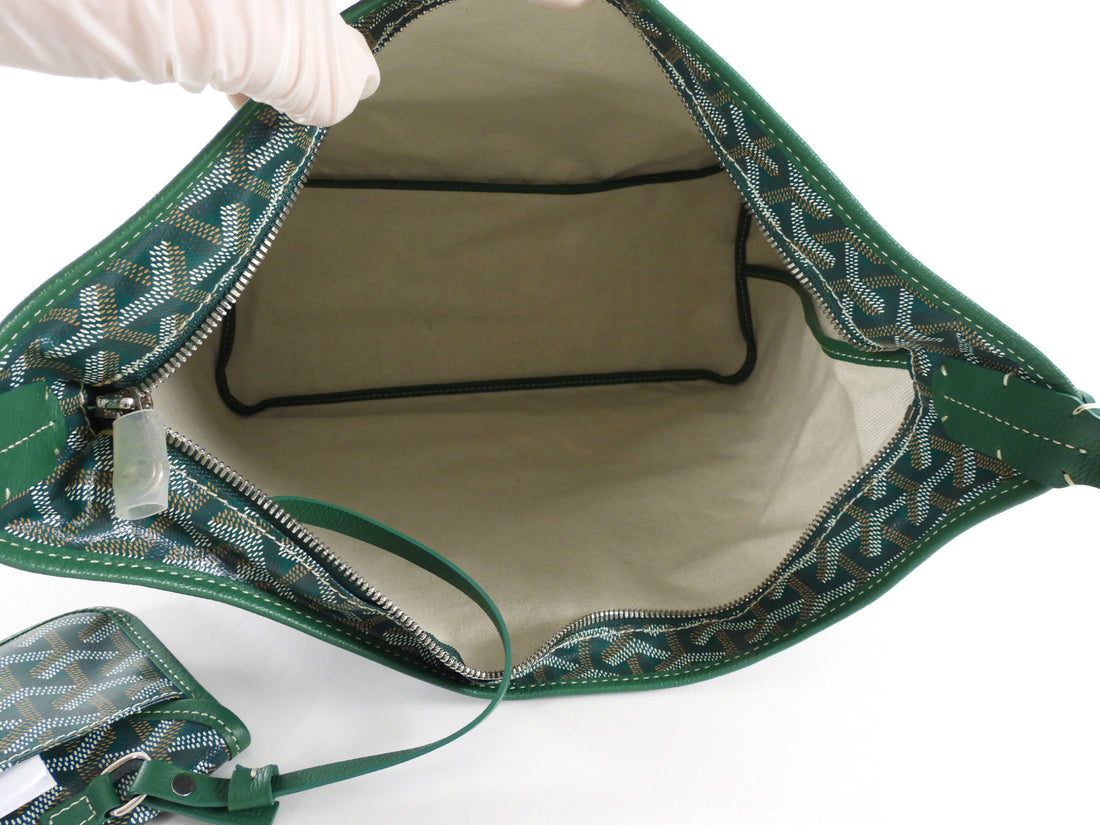 Goyard Green Goyardine Boheme Hobo Shoulder Bag