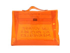 Hermes Vintage 1998 Orange Souvenir De L'Exposition Transparent Vinyl Kelly Bag