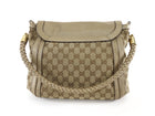 Gucci GG Canvas Metallic Taupe Leather Bella Braided Hobo Bag