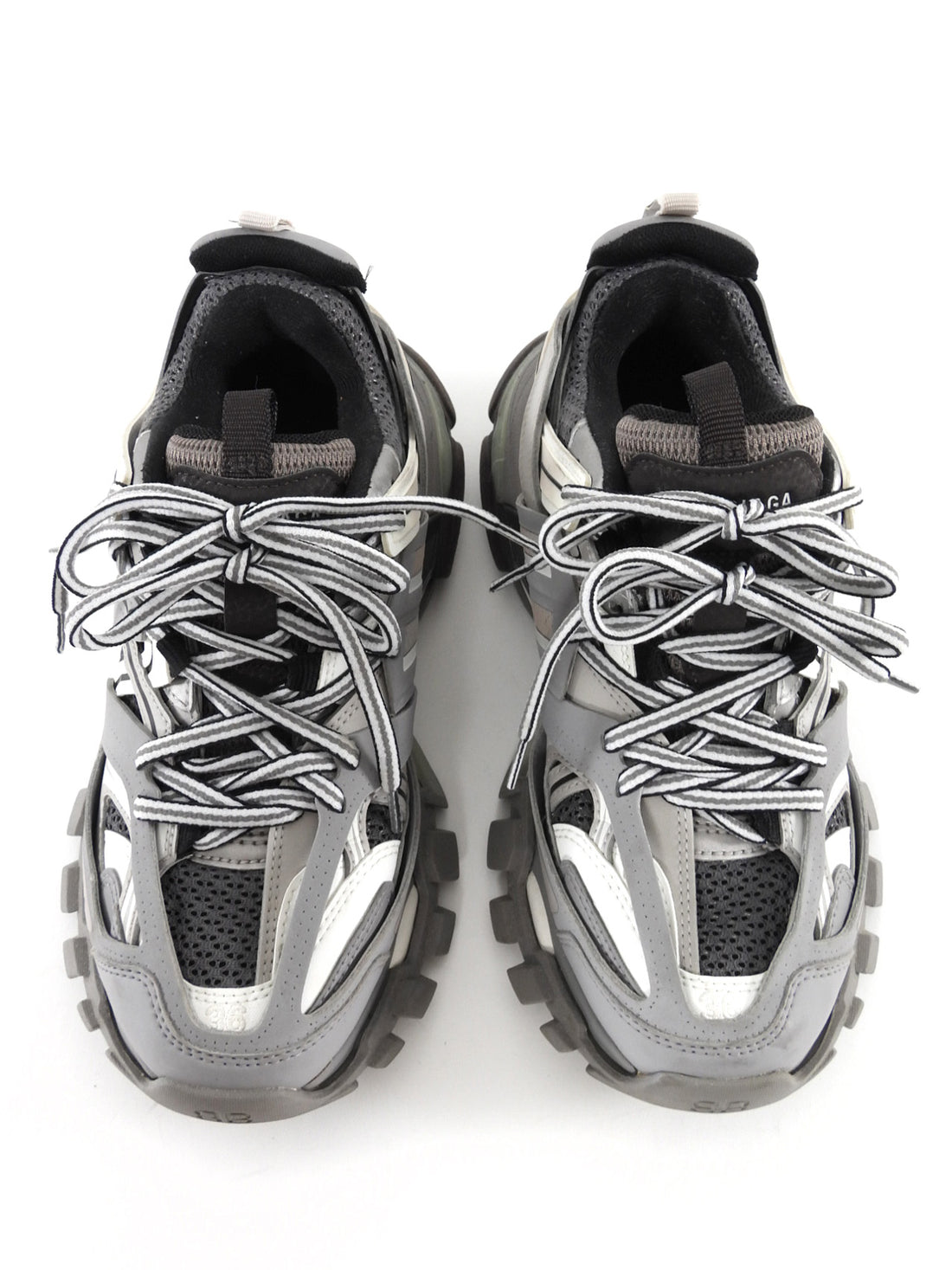 Balenciaga Grey and White Combo Track Sneakers - 36