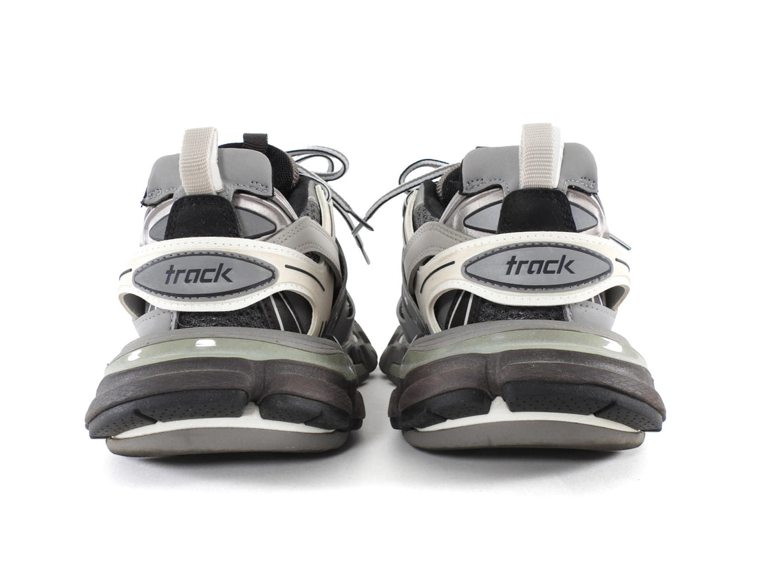 Balenciaga Grey and White Combo Track Sneakers - 36