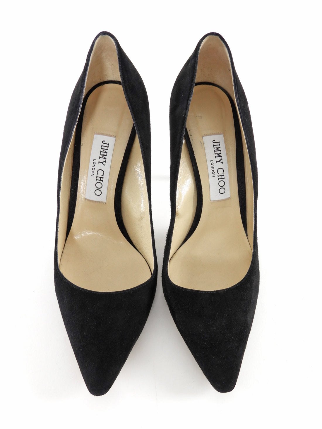 Jimmy Choo Black Suede Love 100 Pointed Pumps - 38.5