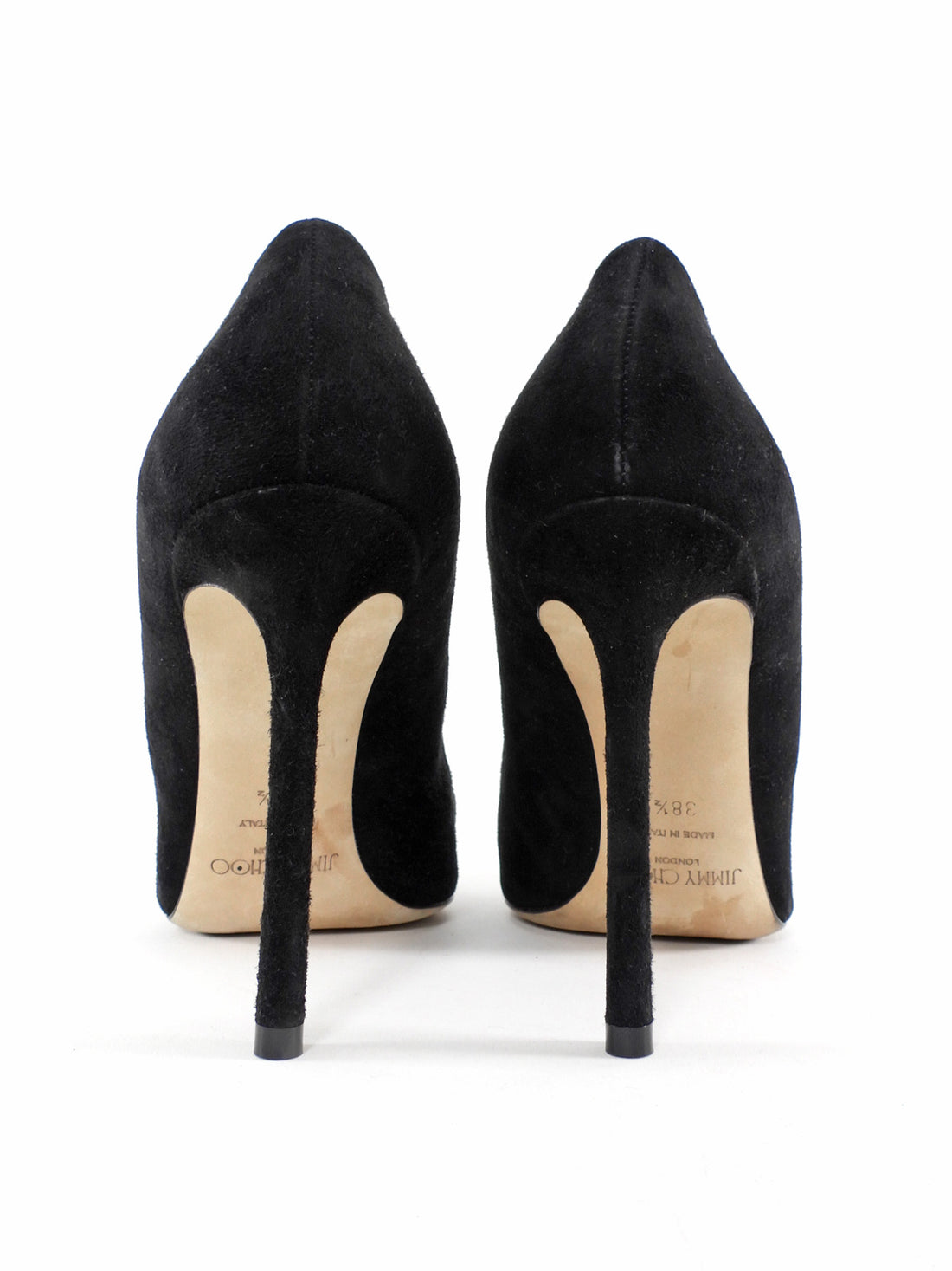 Jimmy Choo Black Suede Love 100 Pointed Pumps - 38.5