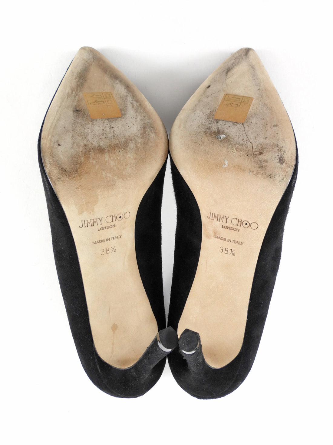 Jimmy Choo Black Suede Love 100 Pointed Pumps - 38.5