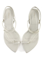 3.1 Phillip Lim Ivory Lambskin Pointed Block Heel Verona Sandals - 38 / 7.5