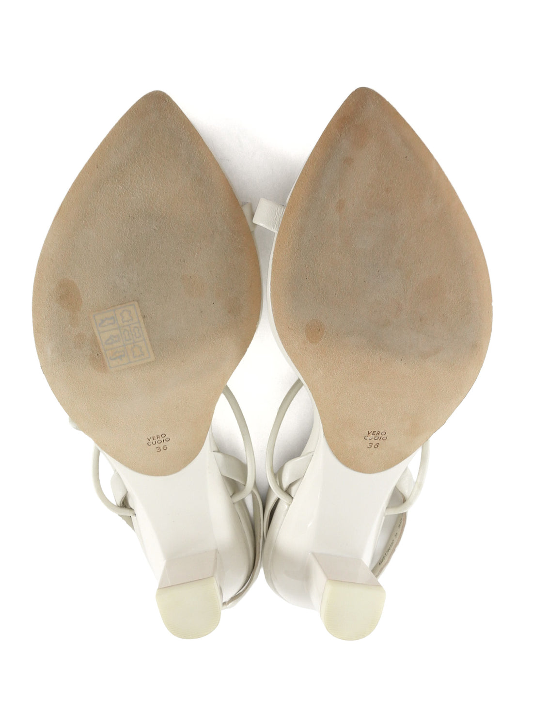 3.1 Phillip Lim Ivory Lambskin Pointed Block Heel Verona Sandals - 38 / 7.5