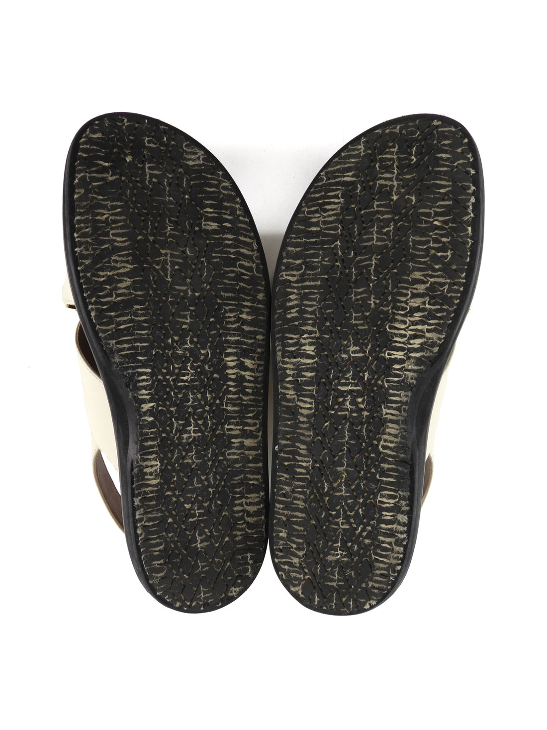 Marni Off-White Leather Fussbet Crossover Slingback Sandals - 39.5