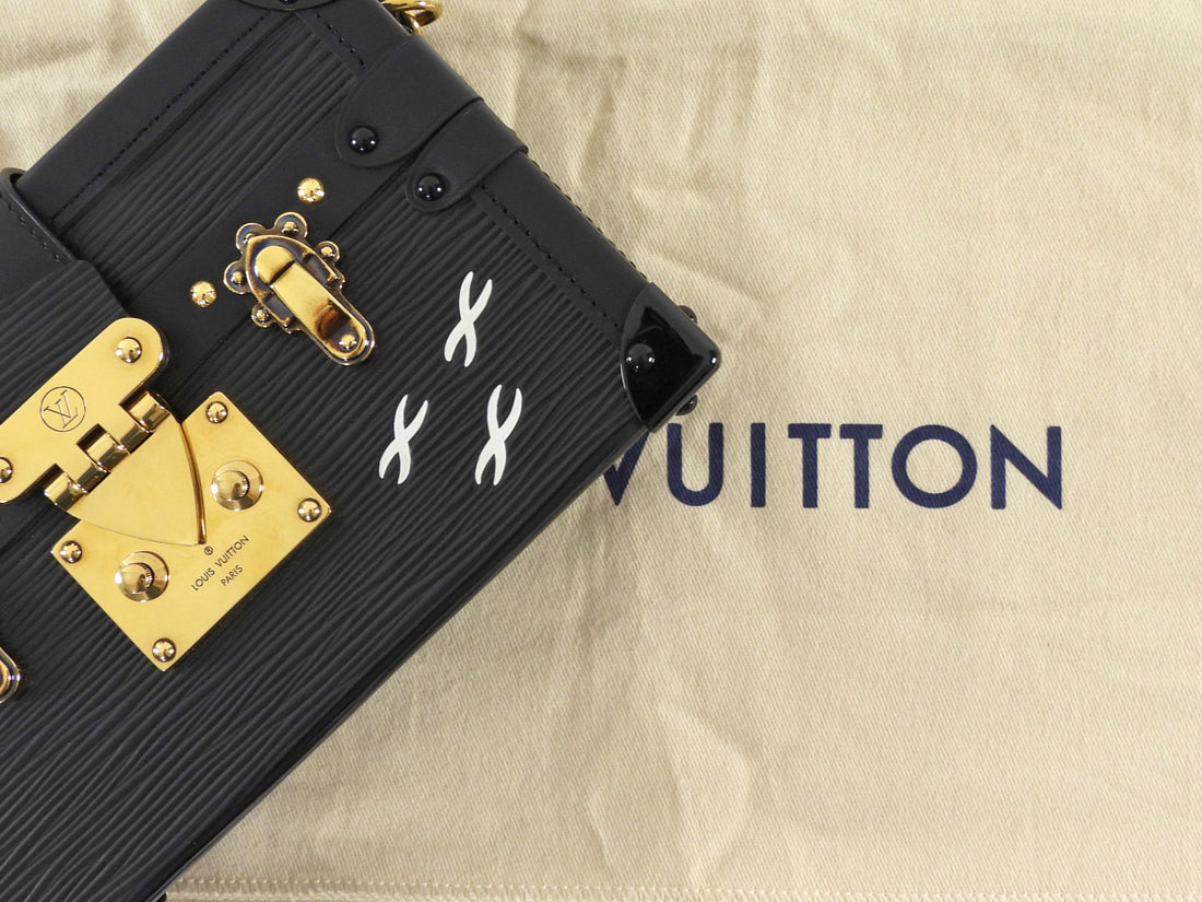 Louis Vuitton Black Epi Leather Petite Malle Bag
