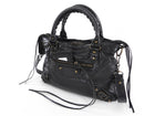 Balenciaga Black Lambskin Leather Classic Motocross First Bag