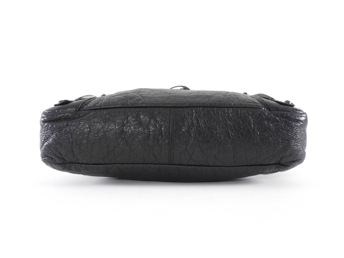Balenciaga Black Lambskin Leather Classic Motocross First Bag