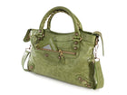 Balenciaga Light Olive Green Lambskin Leather Motocross Giant 12 First Bag