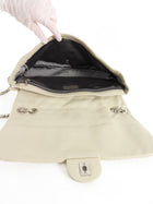 Chanel Seoul Coco Ivory Beige Quilted Lambskin Jumbo Rain Flap Bag