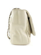 Chanel Seoul Coco Ivory Beige Quilted Lambskin Jumbo Rain Flap Bag