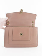 Bvlgari Taupe Brown Leather Medium Serpenti Forever Flap Bag