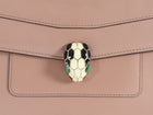Bvlgari Taupe Brown Leather Medium Serpenti Forever Flap Bag