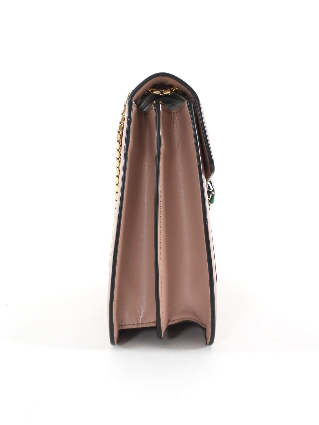 Bvlgari Taupe Brown Leather Medium Serpenti Forever Flap Bag